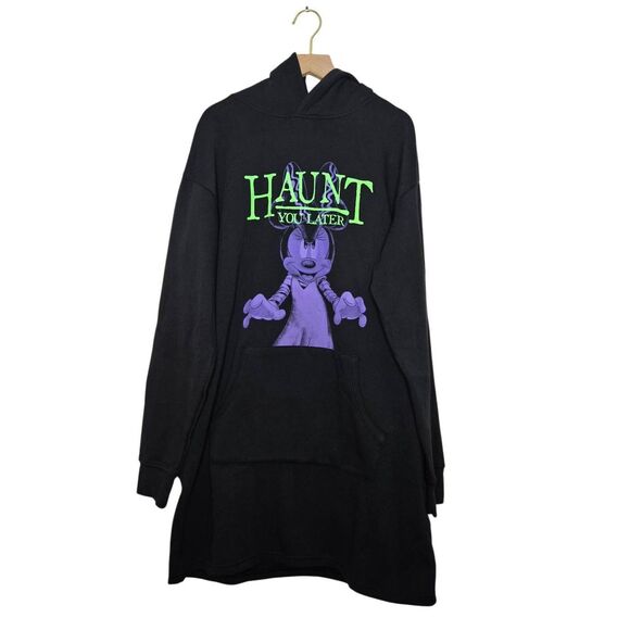 Disney Parks Halloween Minnie “Haunt You Later” Long Tunic Hoodie Size Medium - Picture 1 of 4